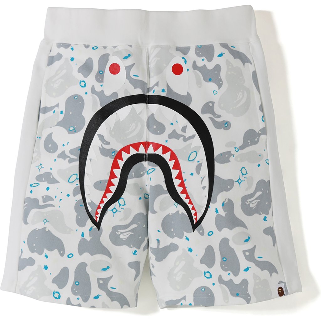 BAPE Space Camo Shark Sweat Shorts (SS21) White