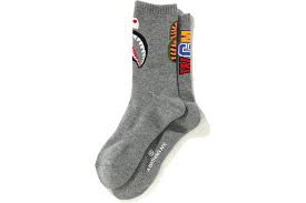 Bape Socks Grey Shark
