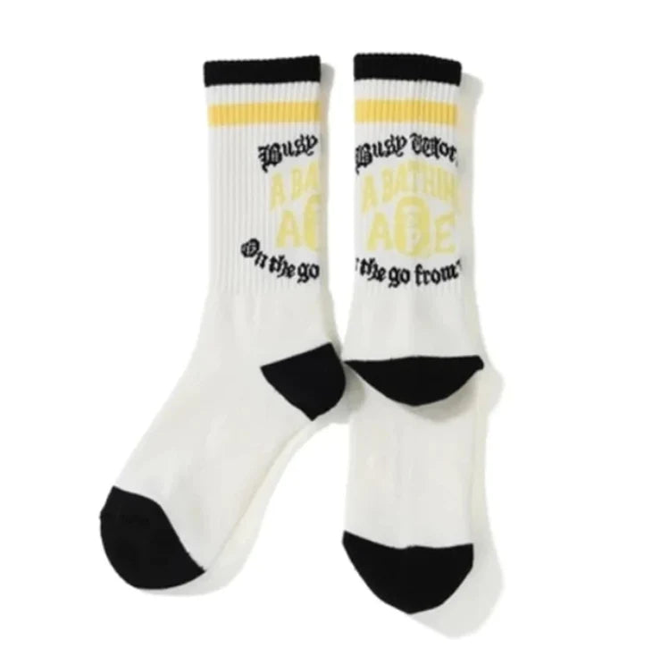 Bape Socks White/Yellow