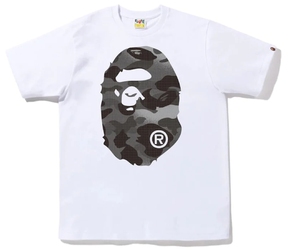 BAPE City Camo Big Ape Head Tee White/Black/GREY