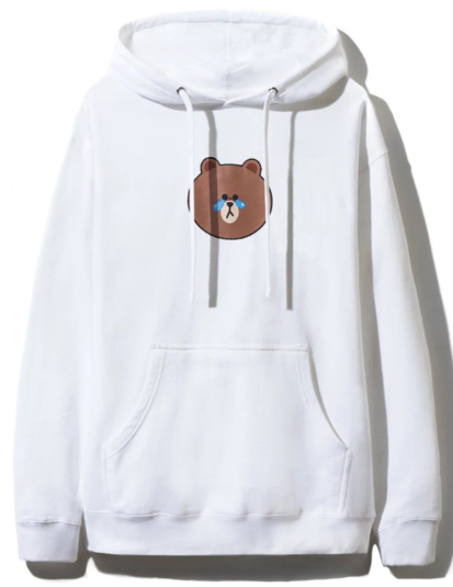 Anti Social Social Club x Line Friends Brown Bear White Hoodie