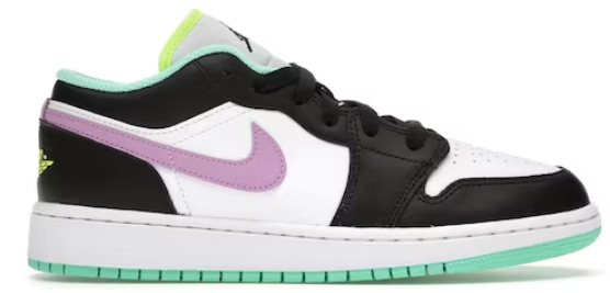 Jordan 1 Low Green Glow Violet Shock