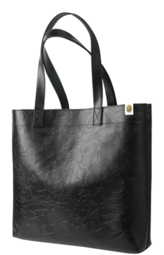 BAPE black camo leather tote bag
