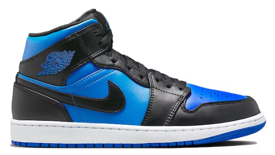 Jordan 1 Mid Black Royal Blue