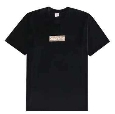 Supreme Burberry Box Logo Tee Black (2022)