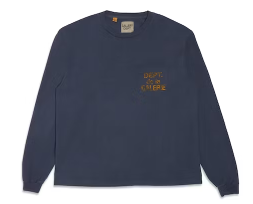 Gallery Dept. De La GALERIE L/S Pocket T-shirt Navy/Orange