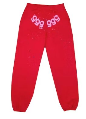 Sp5der Worldwide Red Angel Number 555 Sweatpants Red