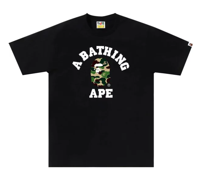 BAPE ABC Camo College Tee 'Black/Green'