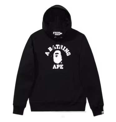 BAPE College Pullover Hoodie Black