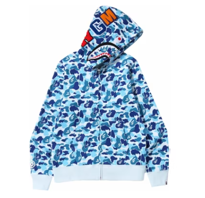 BAPE ABC Camo Shark Full Zip Hoodie Blue