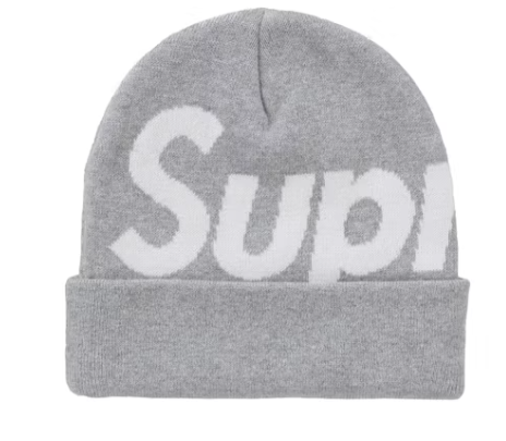 Supreme Big Logo Beanie (FW24) Ash Grey