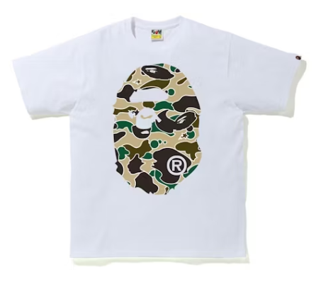 BAPE Sta Camo Big Ape Head Tee White/Yellow