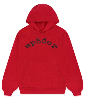 Sp5der VVS WEBSTONE AOP Hoodie Red