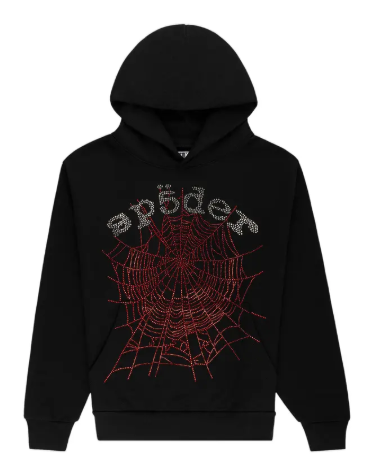 Sp5der Rhinestone Og Web V2 Hoodie 'Black'