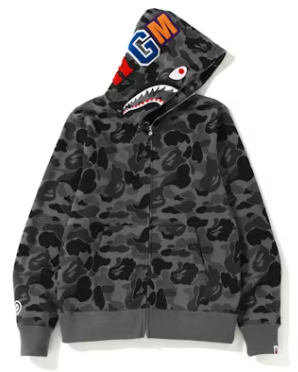 BAPE ABC Camo Shark Full Zip Hoodie Black