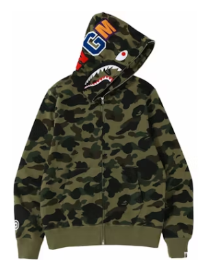 BAPE 1st Camo Shark Full Zip Hoodie (FW23) Green